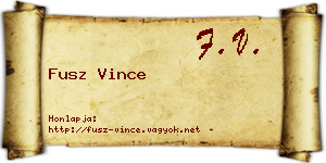 Fusz Vince névjegykártya